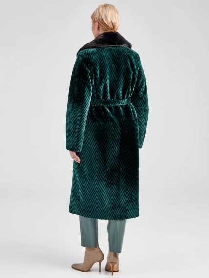 Зимний комплект женский: Дубленка 2003 + Брюки 03, зеленый/оливковый, р. 46, арт. 111307-2