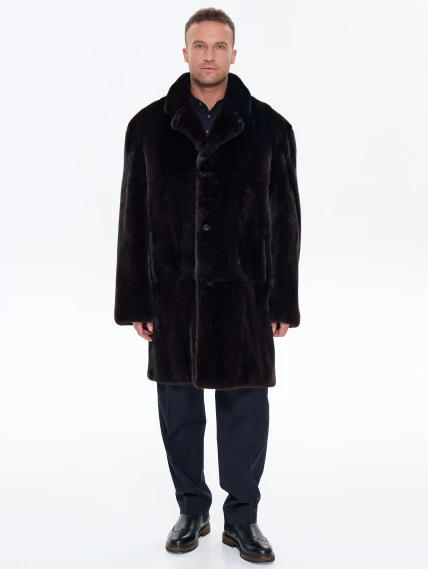 Черная мужская норковая шуба UNIFUR 7904, размер 54, артикул 34510-1