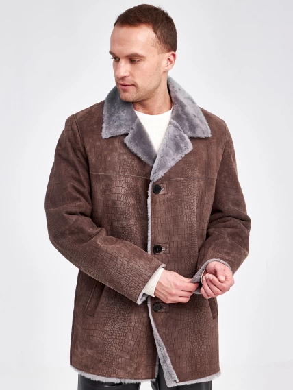 Дубленка классическая мужская 2354, бежевая, размер 50, артикул 71170-3