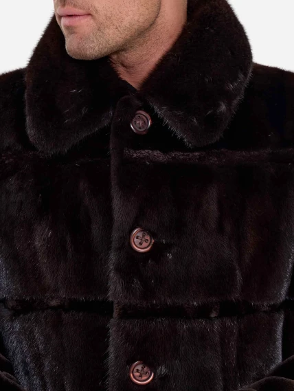 Шуба мужская из меха норки REGAL RRM-506, коричневая, размер 56, артикул 34550-2