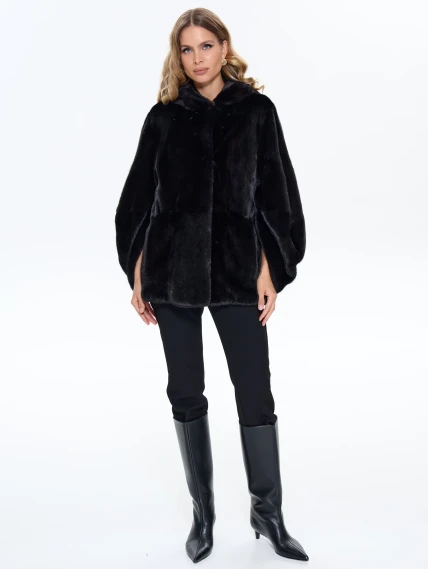 Черная женская норковая шуба BRASCHI 6883.H1, размер 40, артикул 34420-6