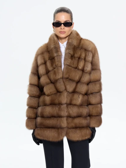 Женская шуба из меха куницы Л511-317, натуральная, размер 46, артикул 64880-5