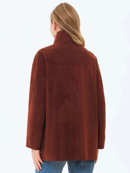 Женская замшевая куртка премиум класса 3090з, табачная, размер 46, артикул 24380-5