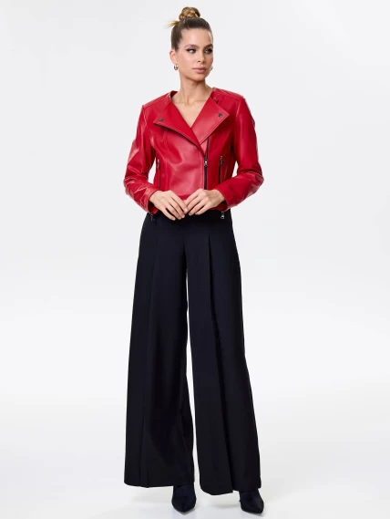 Красная кожаная женская косуха 389, размер 46, артикул 90431-1