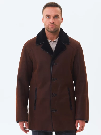 Классическая мужская дубленка 135, виски, размер 48, артикул 70720-1