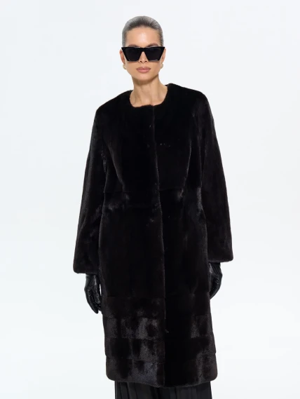 Норковая женская шуба BRASCHI NJ 13/C13, черная, размер 44, артикул 34380-3