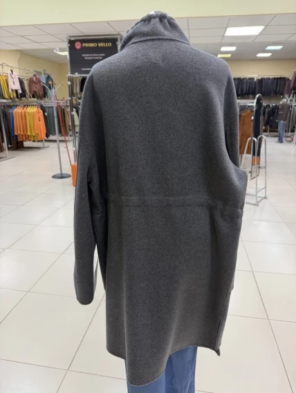 Полупальто кашемировое женское 1133-95, темно-серое, размер 46, артикул 92570-1