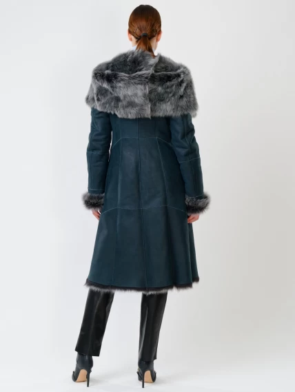 Зимний комплект женский: Дубленка 132 + Брюки 03, синий/черный, р. 44, арт. 111355-1