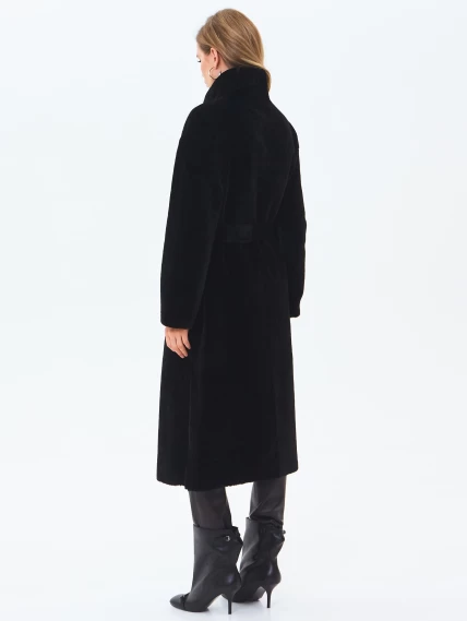 Длинная женская шуба из астрагана 2062, черная, размер 46, артикул 64690-6