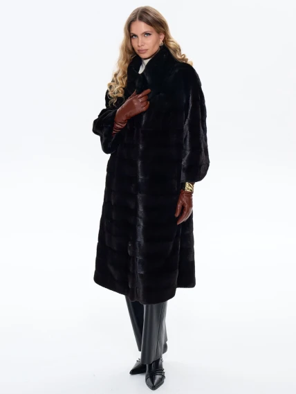 Женская шуба из меха норки BRASCHI RDL 026, черная, размер 44, артикул 34450-1