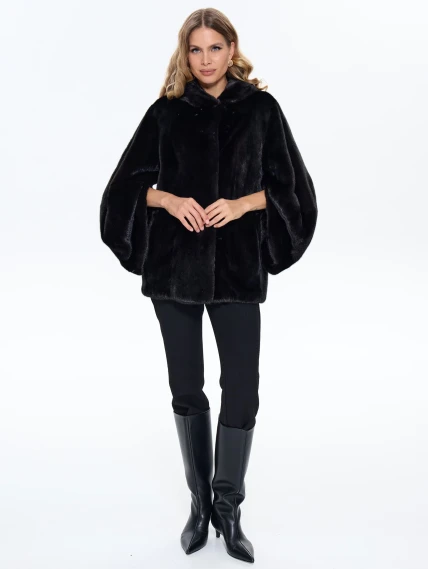 Черная женская норковая шуба BRASCHI 6883.H1, размер 40, артикул 34420-1