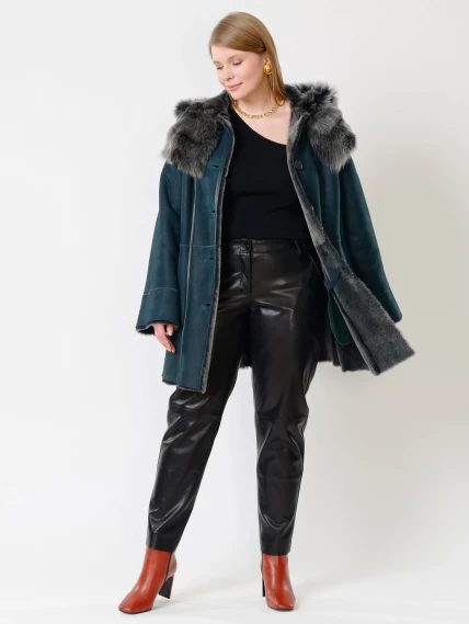 Зимний комплект женский: Дубленка 270 + Брюки 03, синий/черный, р. 46, арт. 111240-0