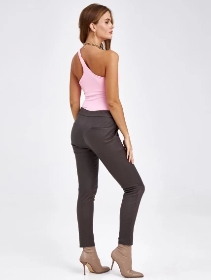 Кожаные женские брюки из натуральной кожи 07, коричневые, размер 42, артикул 85610-3