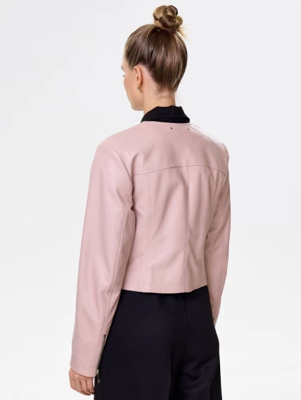 Пудровая кожаная женская косуха 389, размер 42, артикул 90451-5