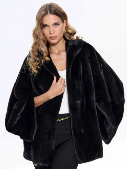 Черная женская норковая шуба BRASCHI 6883.H1, размер 40, артикул 34420-7