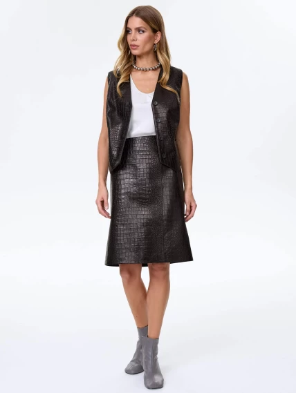 Классическая юбка прямого кроя премиум класса 16, черная, размер 50, артикул 85980-0