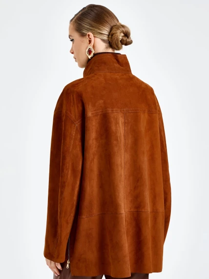 Женская замшевая куртка премиум класса 3090з, виски, размер 48, артикул 92410-5