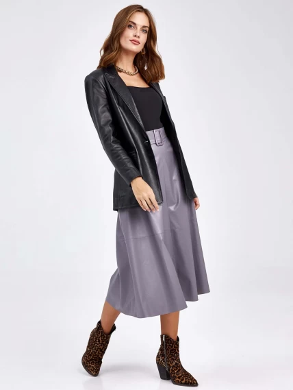 Женские кожаная юбка из экокожи 4820761, серая, размер 44, артикул 85810-3