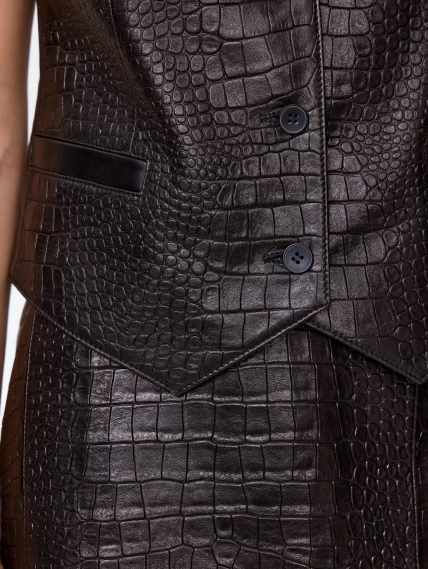 Укороченный женский жилет премиум класса 09, черный, размер 44, артикул 64250-2