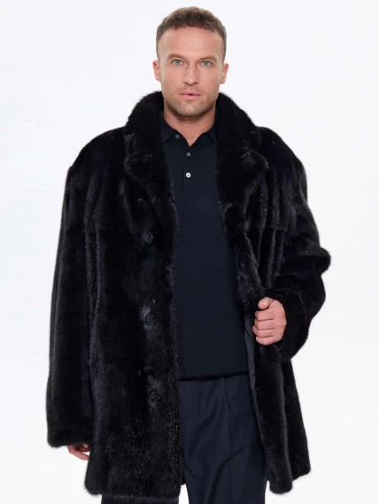 Норковая мужская шуба UNIFUR 7904Р, черная, размер 54, артикул 34520-0
