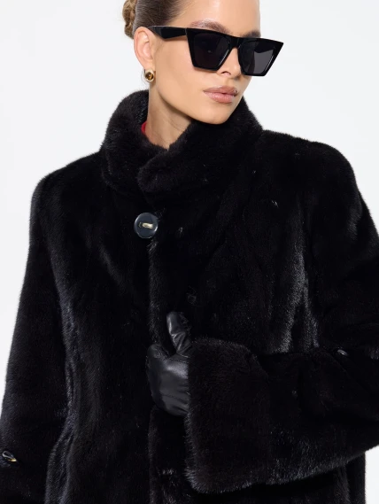 Коричневая женская норковая шуба Модница-010, размер 56, артикул 65420-2