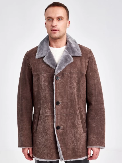 Дубленка классическая мужская 2354, бежевая, размер 50, артикул 71170-6