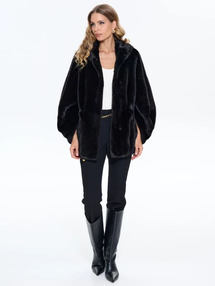 Черная женская норковая шуба BRASCHI 6883.H1, размер 40, артикул 34420-2