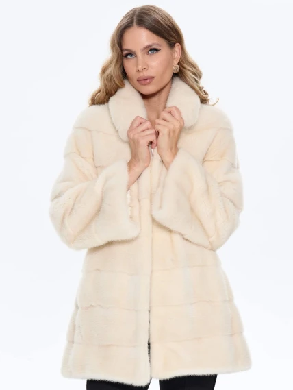 Белая женская норковая шуба MANAKAS 2478, размер 42, артикул 34280-3