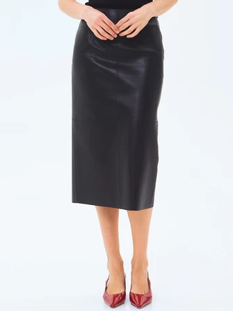 Кожаная юбка-карандаш 18-1