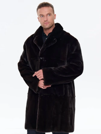 Черная мужская норковая шуба UNIFUR 7904-0
