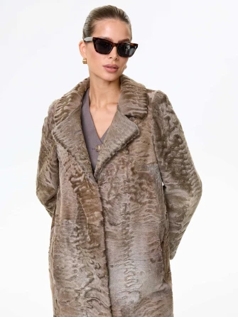 Длинная женская шуба из меха каракульчи премиум класса Лола(ав)-0