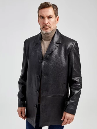 Кожаный пиджак мужской премиум класса 21/1-0
