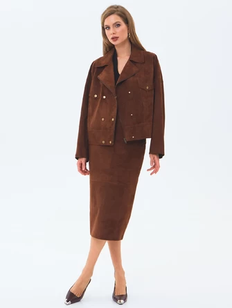 Короткая женская замшевая куртка косуха премиум класса 3085з-1