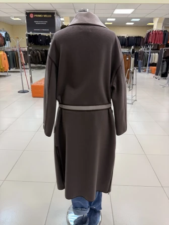 Пальто кашемировое женское темно-коричневое 1058-120-1
