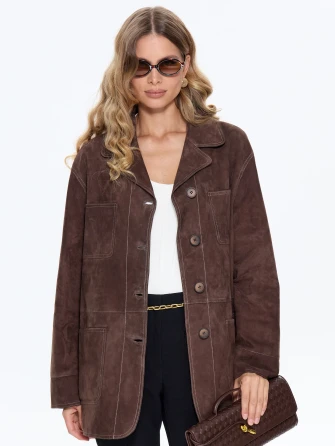 Замшевый женский пиджак премиум класса 3092з-0