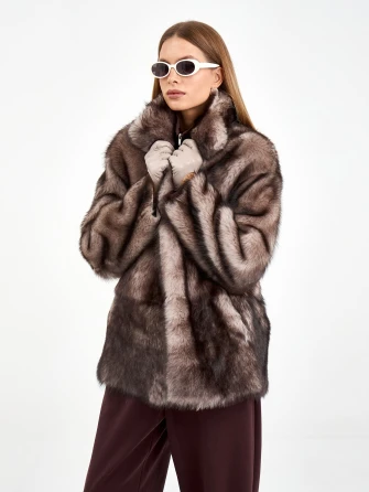 Короткая женская дубленка из тосканы 2072-1