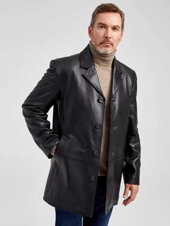 Кожаный пиджак мужской премиум класса 21/1-1