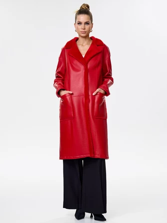 Длинная женская дубленка оверсайз премиум класса 2002-1