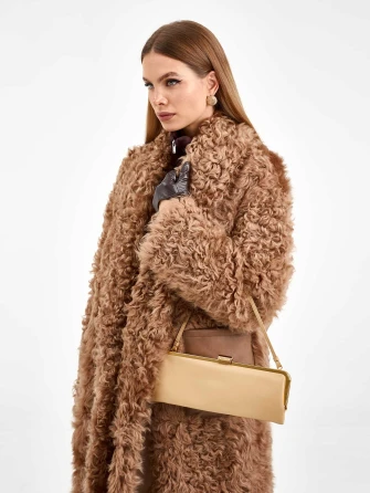 Длинная дубленка из натуральной овчины тиградо для женщин премиум класса 2020-0