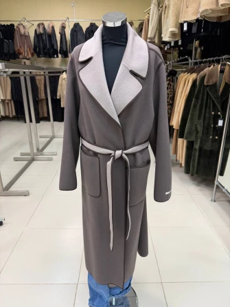 Пальто кашемировое женское темно-коричневое 1055-125-0