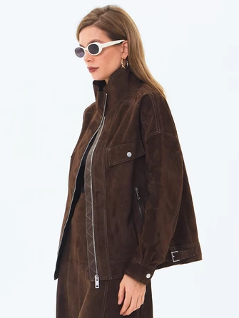 Женская замшевая куртка премиум класса 3087з-1