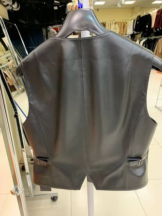 Мужской кожаный жилет премиум класса 03-1