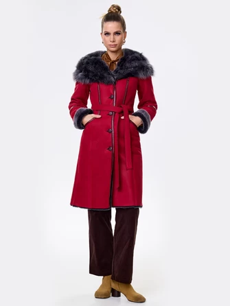 Женская дубленка с капюшоном из тосканы 263-1