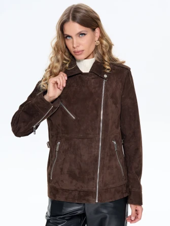 Замшевая женская куртка косуха премиум класса 3079з-0