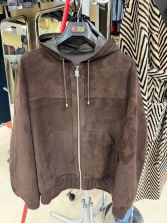 Мужская замшевая куртка бомбер премиум класса 567з-0