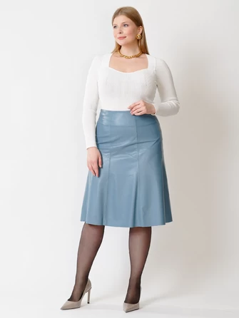 Расклешенная кожаная юбка 04-0